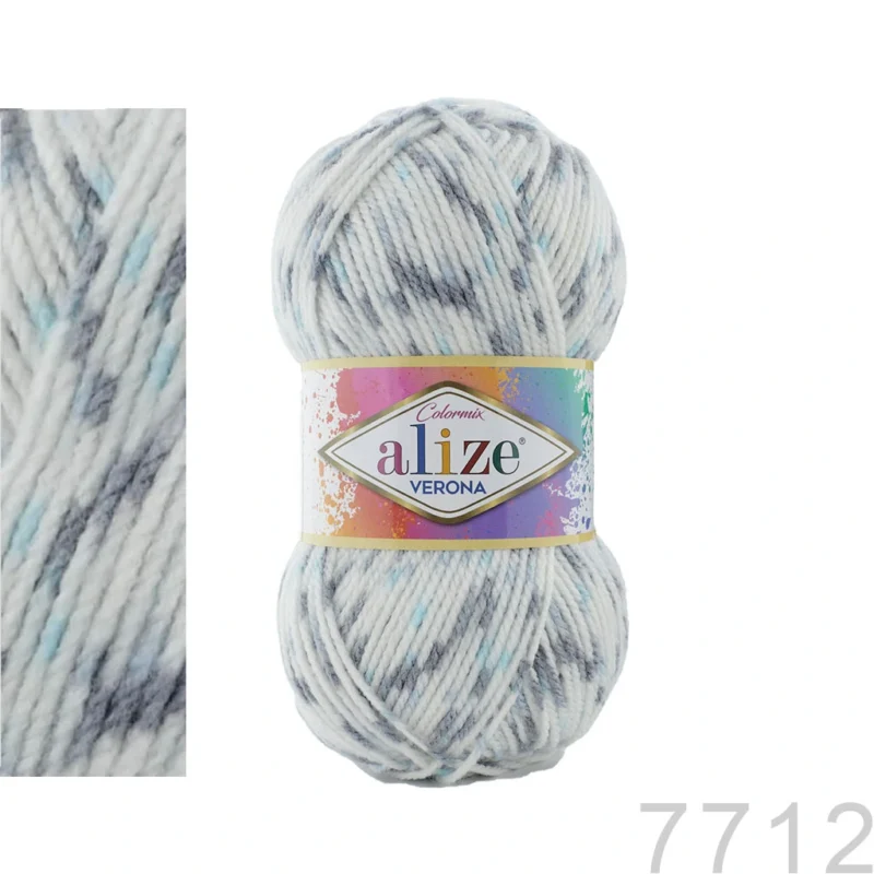 Alize Verona 7701 ნაცრისფერი და ცისფერი წინწკლებით